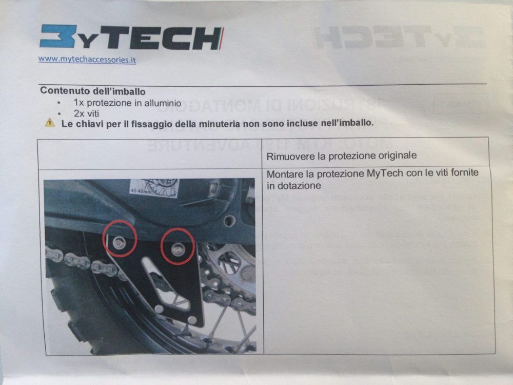 Protector cadena KTM 1190 Mytech - Imagen 2